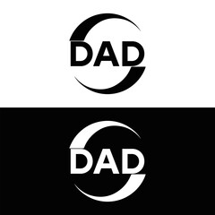 DAD logo. D A D design. White DAD letter. DAD, D A D letter logo design. D A D letter logo design in FIVE, FOUR, THREE, style. letter logo set in one artboard. D A D letter logo vector design.	


