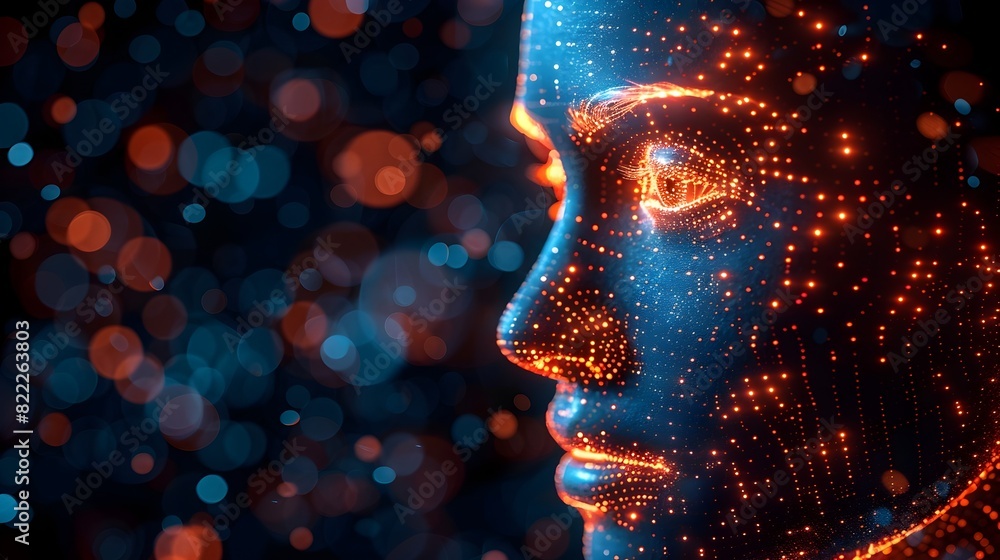 Aufkleber captivating digital artwork of glowing fractal patterns and futuristic luminous shapes