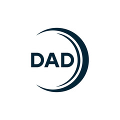 DAD logo. D A D design. White DAD letter. DAD, D A D letter logo design. D A D letter logo design in FIVE, FOUR, THREE, style. letter logo set in one artboard. D A D letter logo vector design.	

