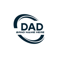 DAD logo. D A D design. White DAD letter. DAD, D A D letter logo design. D A D letter logo design in FIVE, FOUR, THREE, style. letter logo set in one artboard. D A D letter logo vector design.	

