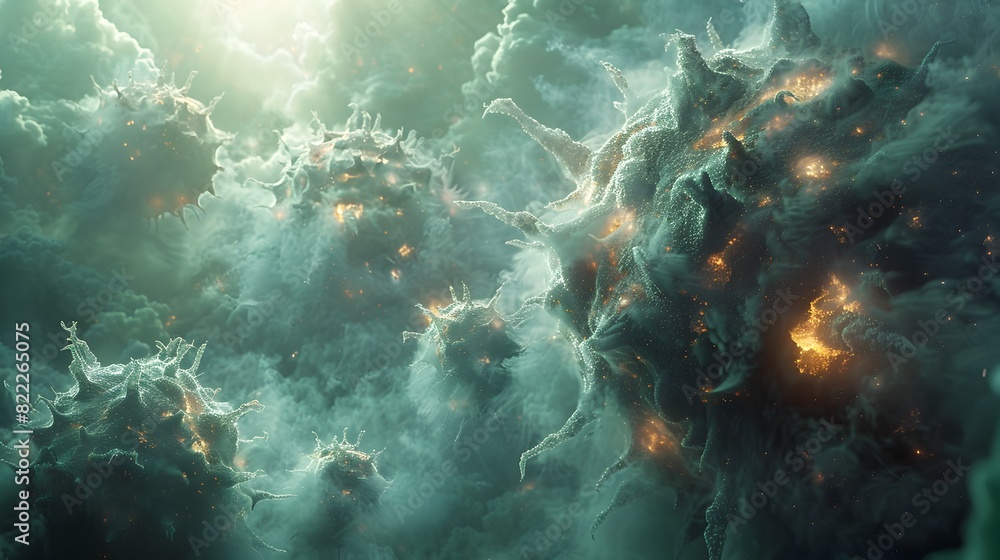 Aufkleber cosmic explosion of ethereal energy in the captivating vastness of the celestial realm