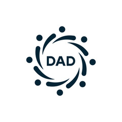 DAD logo. D A D design. White DAD letter. DAD, D A D letter logo design. D A D letter logo design in FIVE, FOUR, THREE, style. letter logo set in one artboard. D A D letter logo vector design.	
