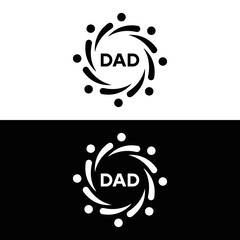 DAD logo. D A D design. White DAD letter. DAD, D A D letter logo design. D A D letter logo design in FIVE, FOUR, THREE, style. letter logo set in one artboard. D A D letter logo vector design.	
