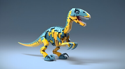 robot Velociraptor 3d pixel