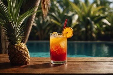 Paradise Drink under the Palm Tree