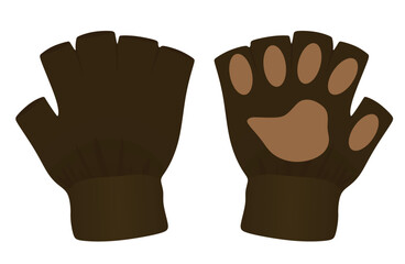 Brown wristband gloves. vector illustration