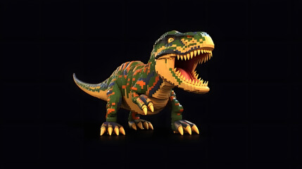 robot Tyrannosaurus Remix Rex 3d pixel