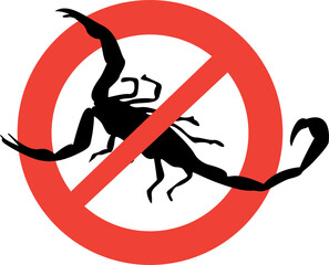 Prohibition Sign  Danger Warning Scorpion 