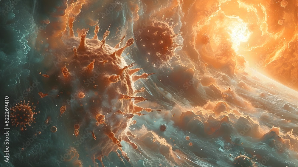 Aufkleber explosive cosmic fury a mesmerizing primal display of celestial energy and light