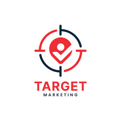 Target marketing logo design modern minimal template