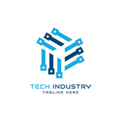 Technology Logo design modern minimal concept template