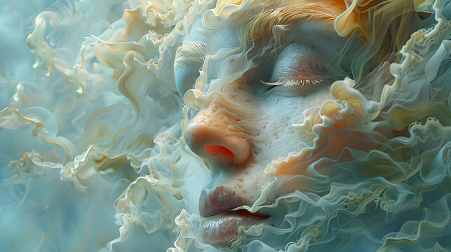 Fluid and Ethereal Dreamscape of Vibrant Hues Flowing Forms and Transcendent Imagery