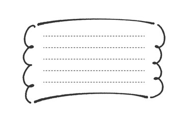 罫線入りの横長のフレーム - シンプルでおしゃれな手描きの飾り罫の素材
