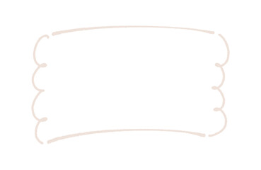 手描きの薄いブラウンの横長のフレーム - シンプルでおしゃれな飾り罫のデザインパーツ素材
