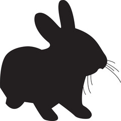 Rabbit Cute Animal Silhouette Illustration 