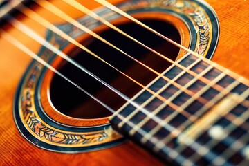 Obraz premium High-quality acoustic guitar with detailed craftsmanship on a white background