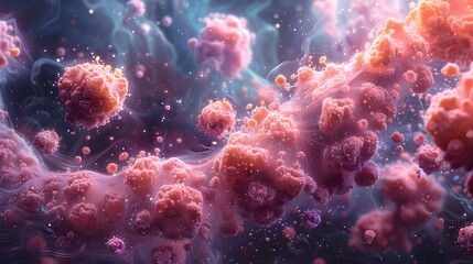 Naklejka premium Mesmerizing Cosmic Swirls of Vibrant Interstellar Energies in a Dreamlike Celestial Realm