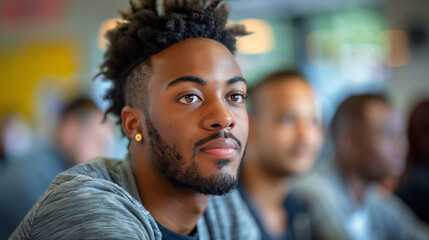 Fototapeta premium leader listening attentively to concerns of team members, offering support, guidance. compassionate leadership, where leaders prioritize well-being of employees, lead with empathy, integrity.