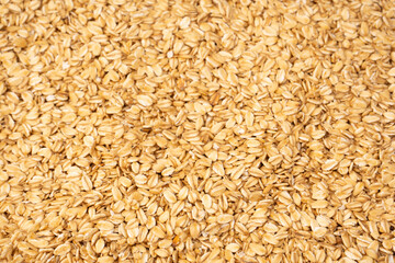 Oat-flakes as a background. Top view.