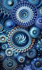 Blue Abstract Zen Patterns,Photorealistic HD