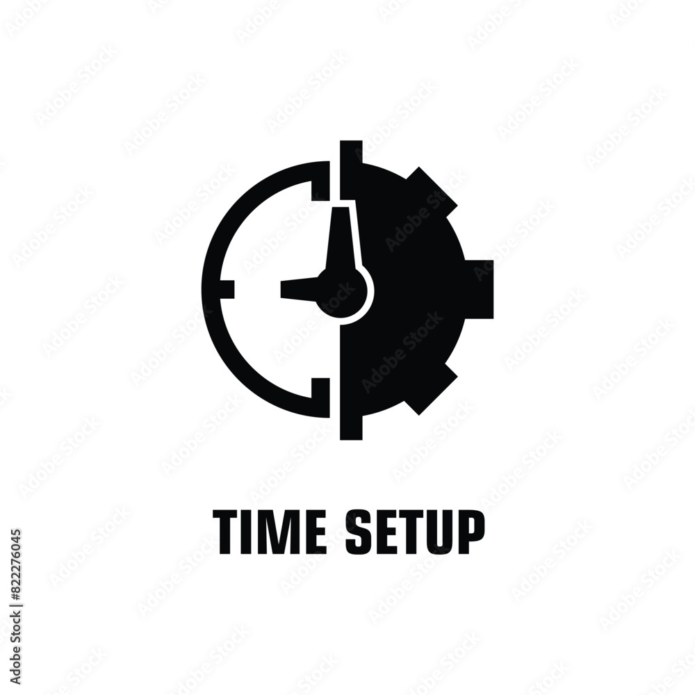 Poster time setup or logo design isolated sign symbol vector illustration - high quality line style vector 
