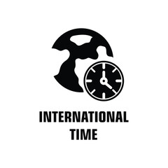 International time or logo design isolated sign symbol vector illustration - high quality line style vector icon