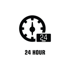 24 hour or logo design isolated sign symbol vector illustration - high quality line style vector icon