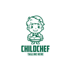 Kid chef logo vector illustration