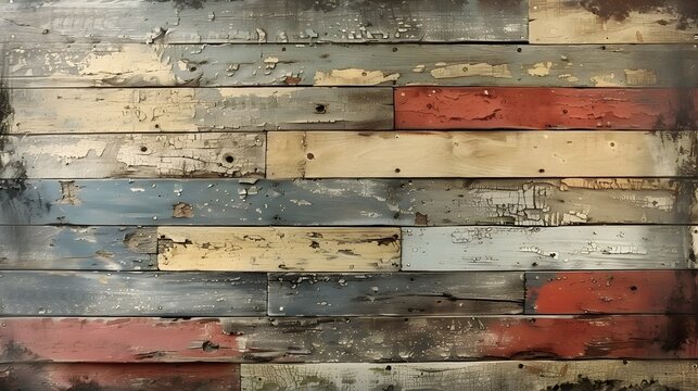 Textured Vintage Wooden Planks as Rustic Wall Background with Distressed Weathered Surface