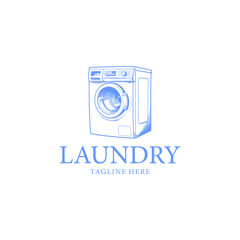 Laundry service logo vector illustration