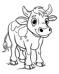 Cute isolated animal, flowers, fairies coloring page