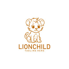 Lion Cub logo vector illustration