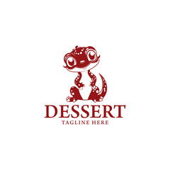 Cute lizard logo vector illustration