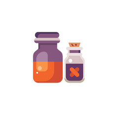 Halloween poisons icon set illustration with transparent background