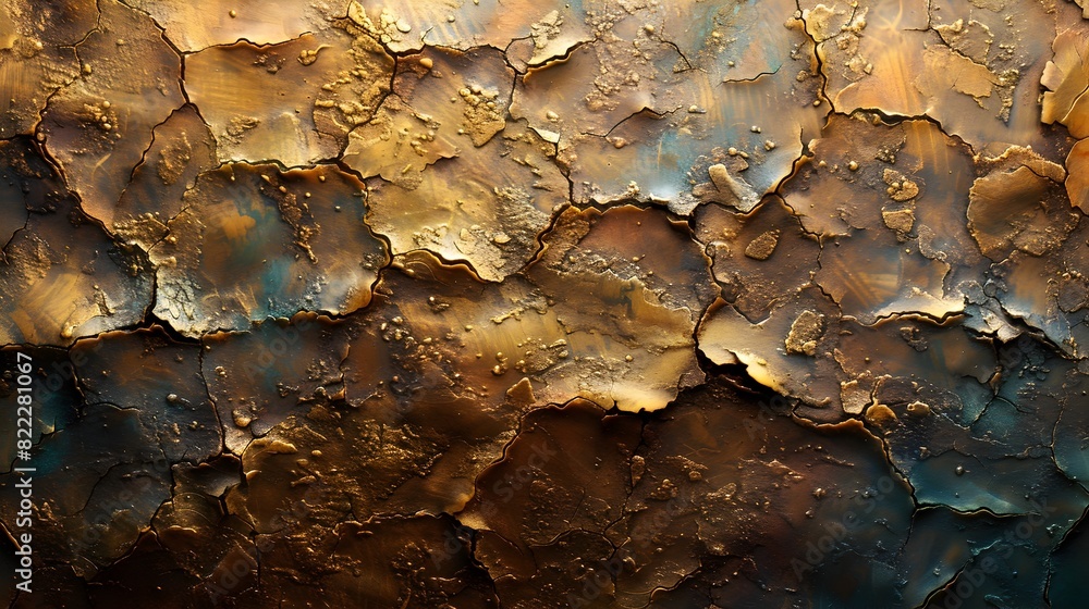 Poster weathered and textured abstract background with rustic copper and bronze tones