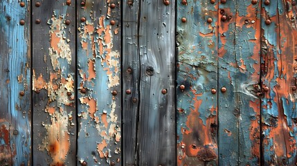 Weathered and Distressed Wooden Surfaces Forming Textured Abstract Backdrops for Design and Photography