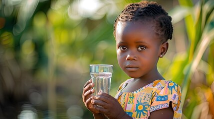 Serenity in a Glass: Young Girl Holds Water