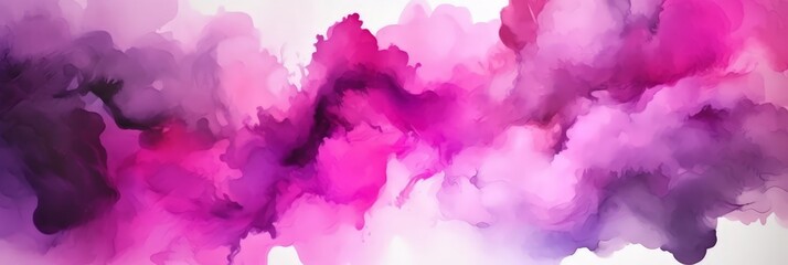 pink  purple  watercolor texture background,  pink smoke cloud wave painting,  pink purple splash art ink paint banner,