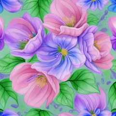 Obraz premium Seamless Floral Pattern Images watercolor style