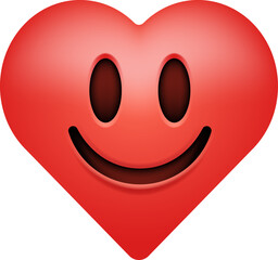 Fototapeta premium Heart Shaped Smiling Face Emoji Icon