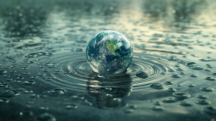 earth in water. World water day concept.