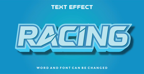 Racing editable text effect