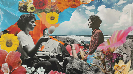 Collage that showcases friends engaging in their favorite hobbies and activities