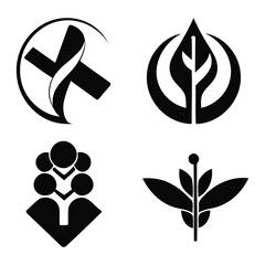 Set of 4 Health Care Medical Logo - Vector