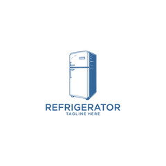 Refrigerator, vintage logo vector illustration