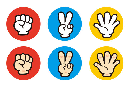 ジャンケンのイラスト。グーチョキパー。