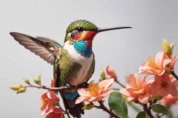 Close up photography of a Hummingbird on a branch