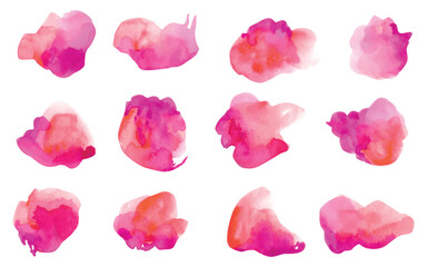 abstract shape of red purple brush watercolor collection