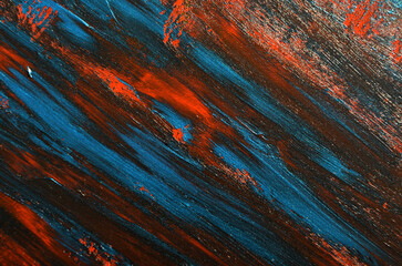 dark abstract art background in red and blue tones