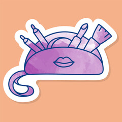 Travel make up kit bag color sticker
